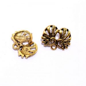 Antique Gold Two Peacock Pattern Earrings