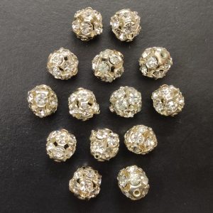 White Stone Round Spacer Beads