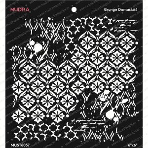 Mudra Stencil - Grunge-Damask#4