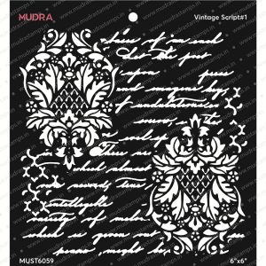 Mudra Stencil - Vintage Script#1