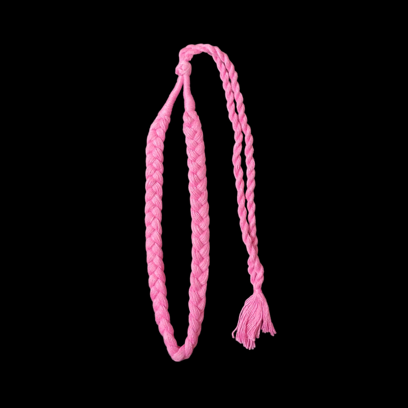 Pink Braided Cotton Thread Neck Rope