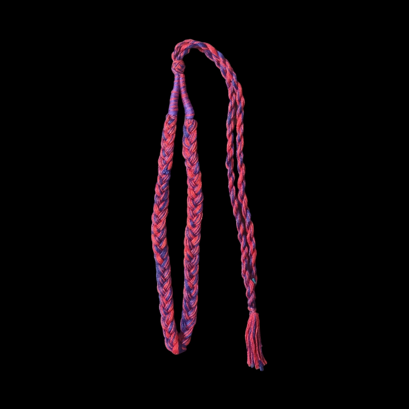 Red With Blue Braided Cotton Thread Neck Rope