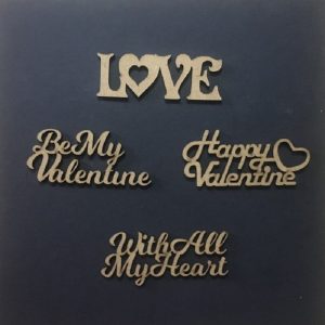 MDF Love & Valentine Theme Words Embellishment