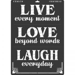 CrafTreat Stencil - Live Love Laugh A4