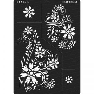 CrafTreat Stencil - Floral Flourish A4