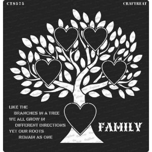 CrafTreat Stencil - Family Tree  12 x 12