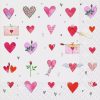 Pink Hearts With Rose Buds Decoupage Napkin