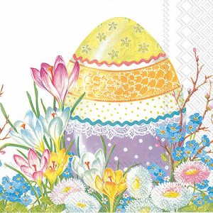 Easter Egg With Flower Decoupage Napkin