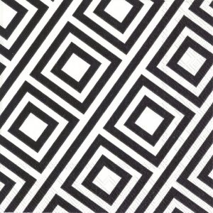 Black And White Rhombus Pattern Decoupage Napkin
