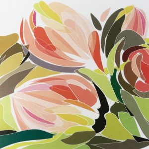 Colourful Painted Tulip Decoupage Napkin