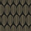 Oval Leaves In Black Decoupage Napkin
