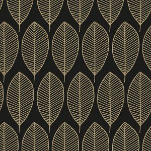 Oval Leaves In Black Decoupage Napkin