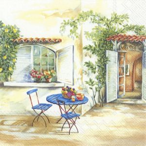 Table And Chairs In The Garden Decoupage Napkin