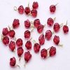 Pink Glass Leaf Shape Charms