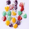 Mixed Colour Glass Heart Shape Charms