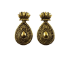 Gold Tear Drop With Lotus Spacer Bead