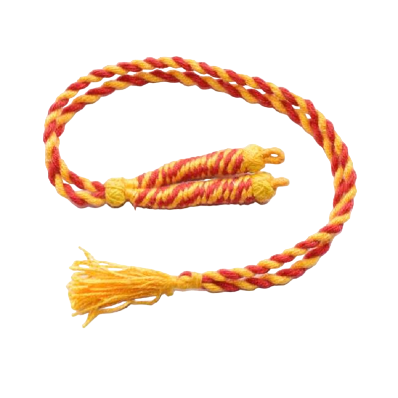 Yellow With Red Twisted Cotton Thread Neck Rope