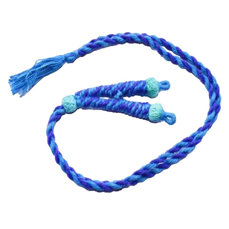 Blue With Baby Blue Twisted Cotton Thread Neck Rope