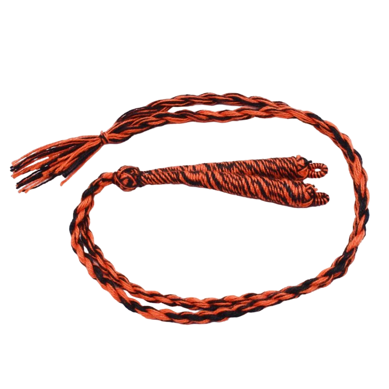 Orange With Black Twisted Cotton Thread Neck Rope