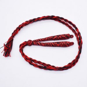 Dark Red With Black Twisted Cotton Thread Neck Rope