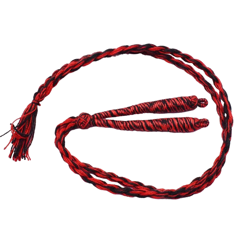 Dark Red With Black Twisted Cotton Thread Neck Rope