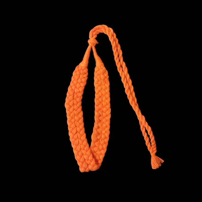 Orange Double Braided Cotton Thread Neck Rope