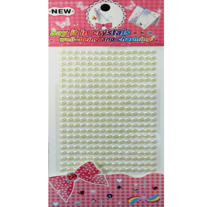 Self Adhesive Round Off White Pearl Sticker