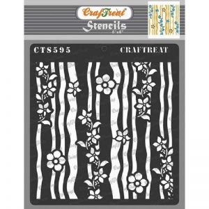 CrafTreat Stencil - Stripes and Flowers