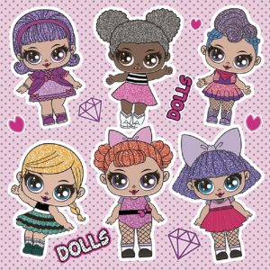 Different Style Dolls Decoupage Napkin