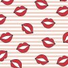 Pink Lips Prints In Pink Background Decoupage Napkin
