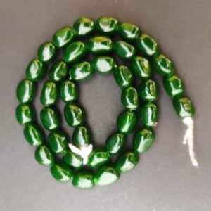 Dark Green Irregular Nugget Beads