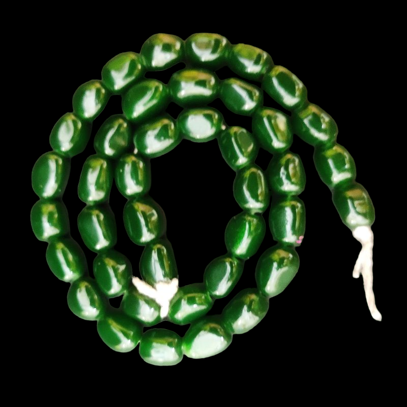 Dark Green Irregular Nugget Beads
