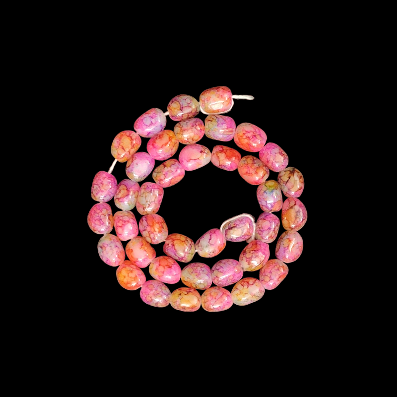 Double Shade Pink Irregular Nugget Beads