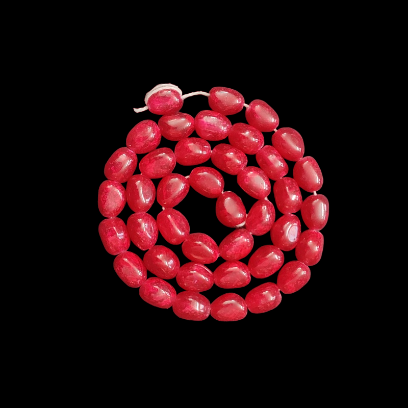 Double Shade Red Irregular Nugget Beads