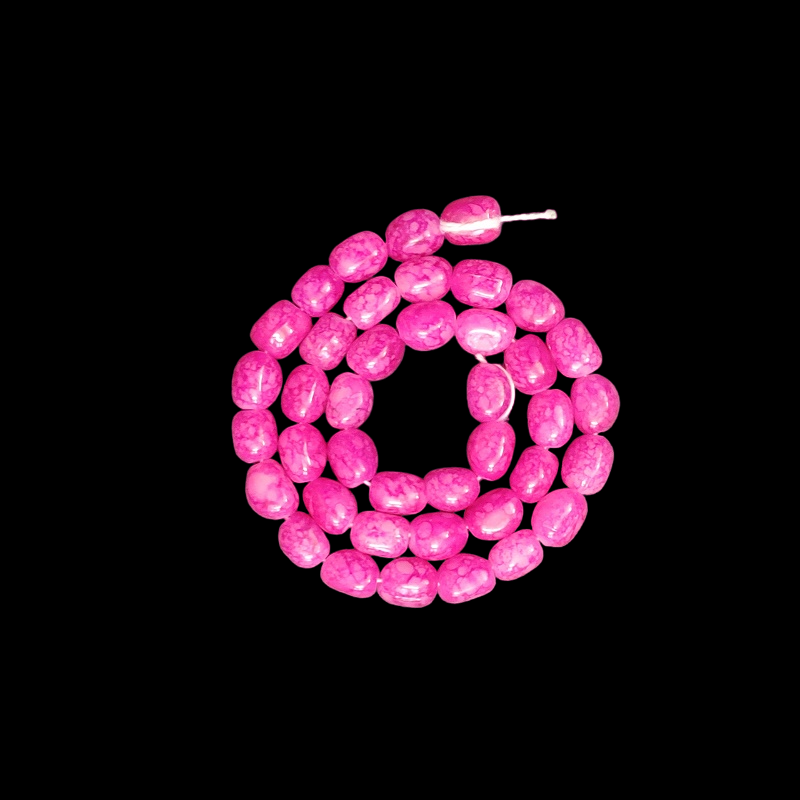Double Shade Dark Pink Irregular Nugget Beads