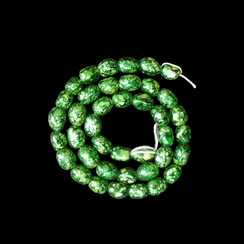 Double Shade Green  Irregular Nugget Beads