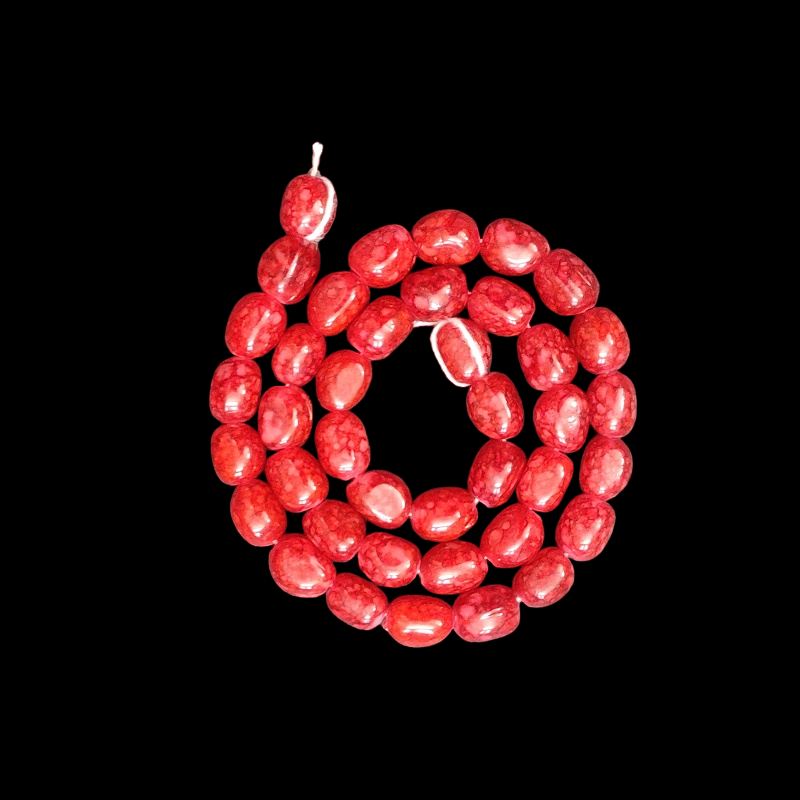 Double Shade Red Irregular Nugget Beads