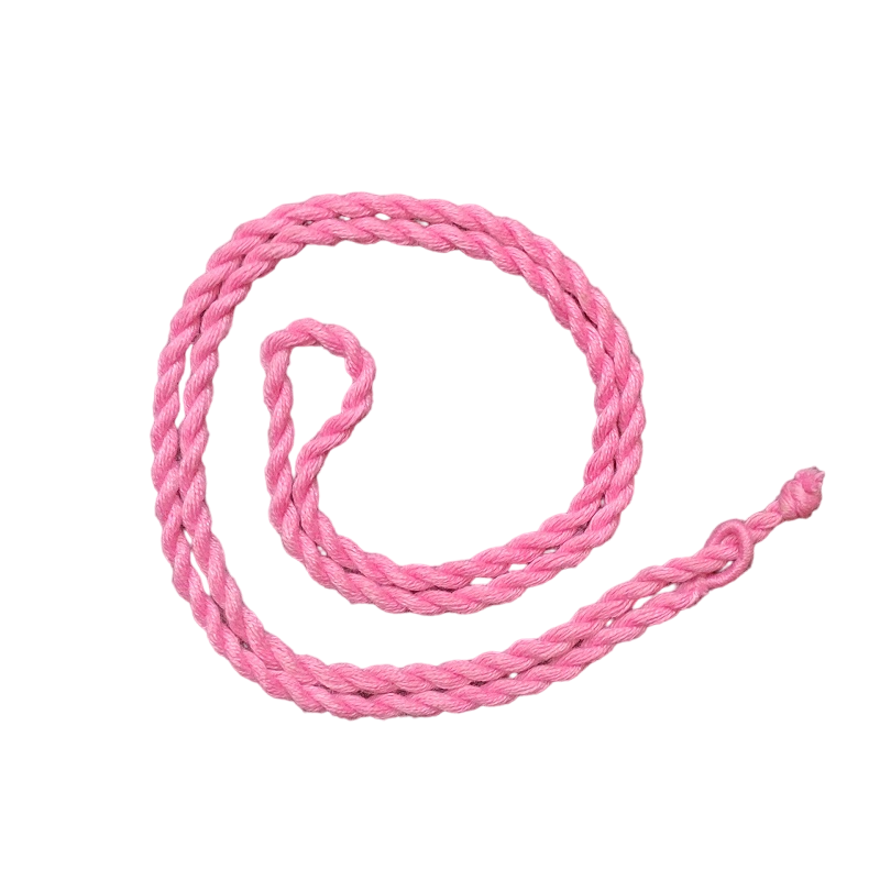 Pink Long Twisted Cotton Thread Neck Rope