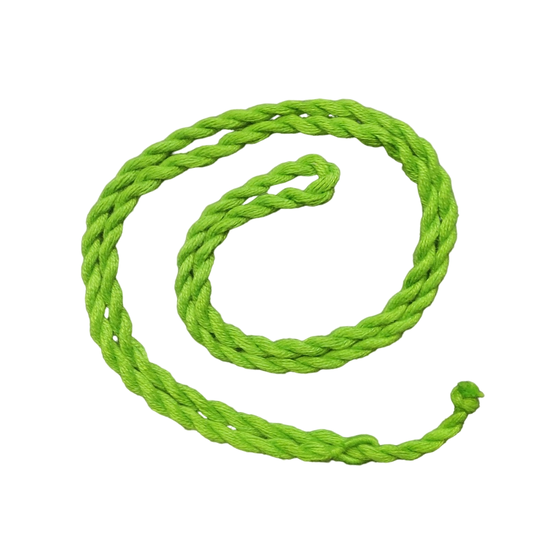 Parrot Green Long Twisted Cotton Thread Neck Rope