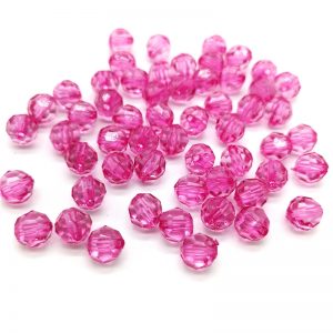 Transparent Acrylic Beads - Hot Pink