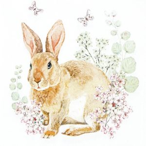 Bunny In The Garden Decoupage Napkin