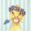 Flower On Chick Head Decoupage Napkin