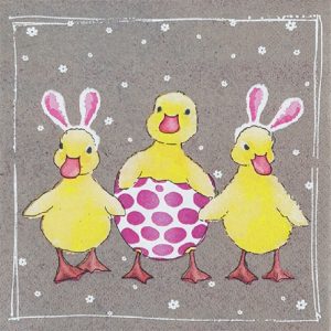 Three Funny Chicks Decoupage Napkin