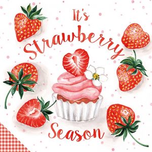 Strawberry Season Decoupage Napkin