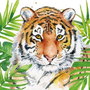 Tropical Tiger Decoupage Napkin