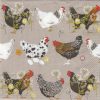 Mixed Hens Decoupage Napkin