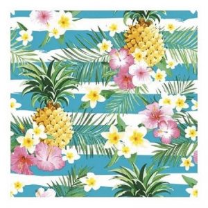 Tropical Flowers With Pineapple Decoupage Napkin