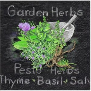 Garden Herbs Decoupage Napkin