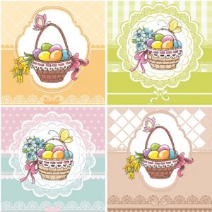 Easter Egg In Basket Decoupage Napkin