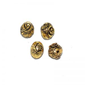 Antique Gold Round Shape Geru Beads